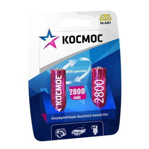 Аккумуляторная батарея КОСМОС KOCR6NIMH2800MAH2BL AA (LR6) 2шт в Технопарк