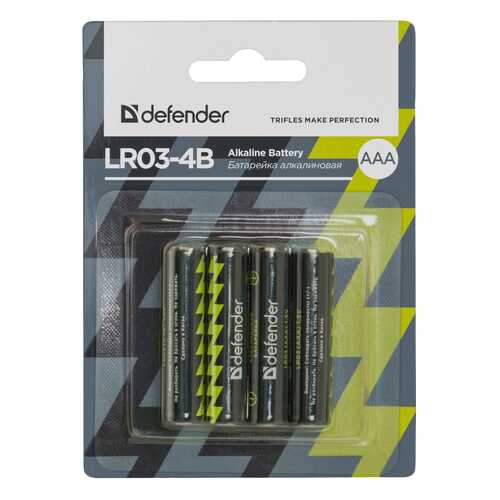 Батарейка Defender LR03-4B 4 шт в Технопарк