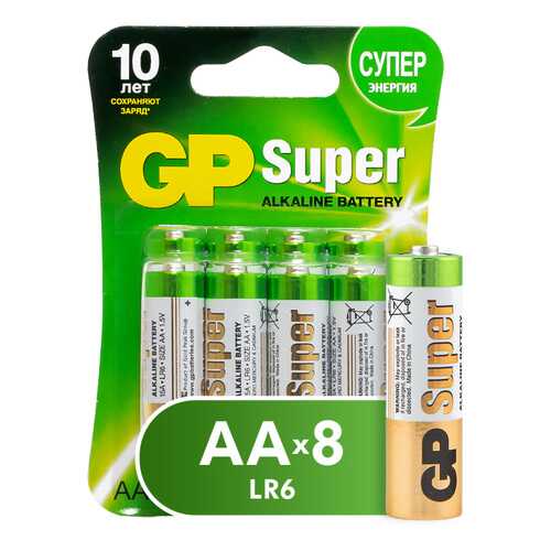 Батарейка GP Batteries Super Alkaline AA (15A) 8 шт в Технопарк