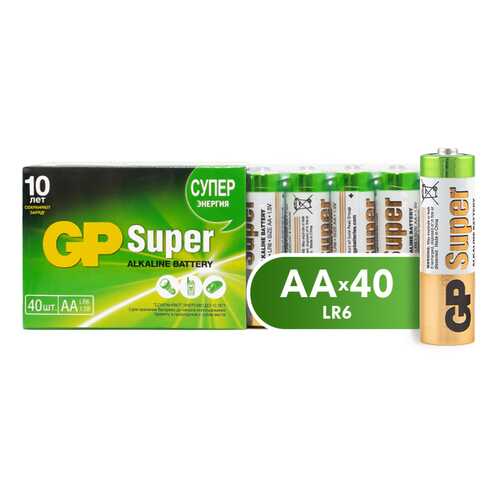 Батарейка GP Super Alkaline АА (15A-2CRVS40) 40 шт в Технопарк