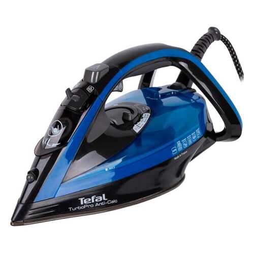 Утюг Tefal TurboPro Anti-Calc FV5648 Blue/Black в Технопарк